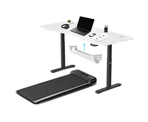 Lifespan Fitness WalkingPad M2 Treadmill with ErgoDesk Automatic White Standing Desk 1800mm + Cable Management Tray