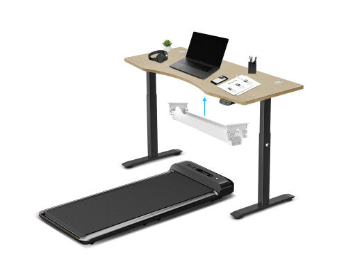 Lifespan Fitness WalkingPad M2 Treadmill with ErgoDesk Automatic Oak Standing Desk 1500mm + Cable Management Tray