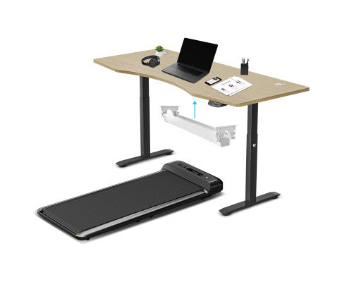 Lifespan Fitness WalkingPad M2 Treadmill with ErgoDesk Automatic Oak Standing Desk 1800mm + Cable Management Tray