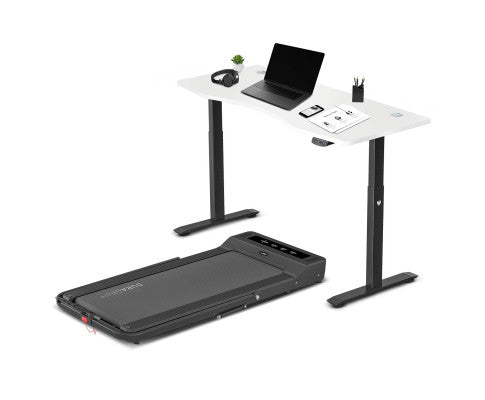 LSG Nimbus Walking Pad Treadmill + ErgoDesk Automatic Standing Desk 1500mm (White)