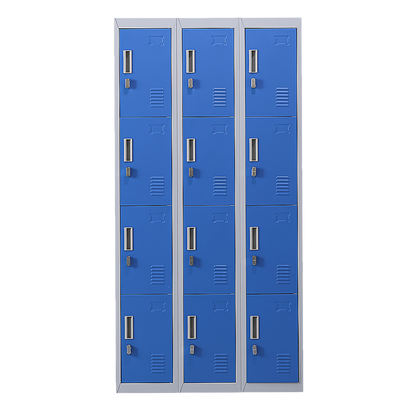 12-Door Locker for Office Gym Shed School Home Storage - Padlock-operated