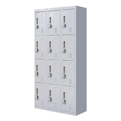 12-Door Locker for Office Gym Shed School Home Storage - 4-Digit Combination Lock