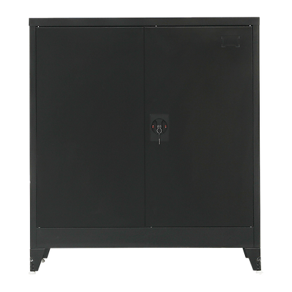 Two-Door Metal Short Cabinet Shelf Storage for Home Office Gym