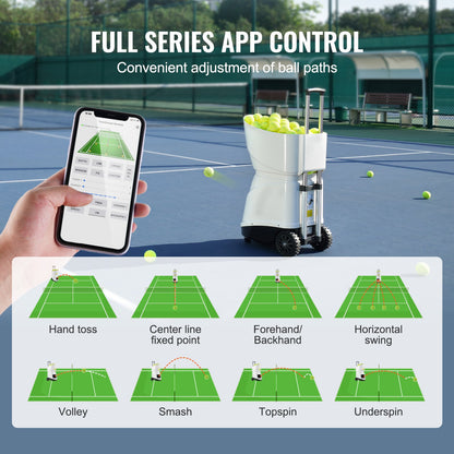 VEVOR Tennis Ball Machine Automatic Portable Ball Launcher Training Practice 4V3