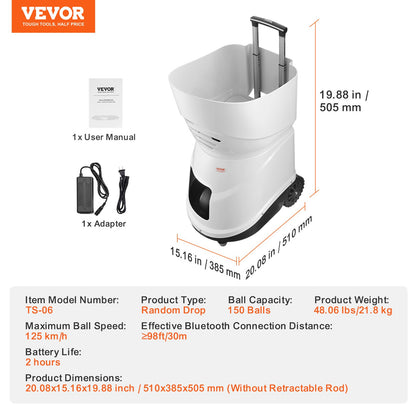 VEVOR Tennis Ball Machine Automatic Portable Ball Launcher Training Practice 4V3