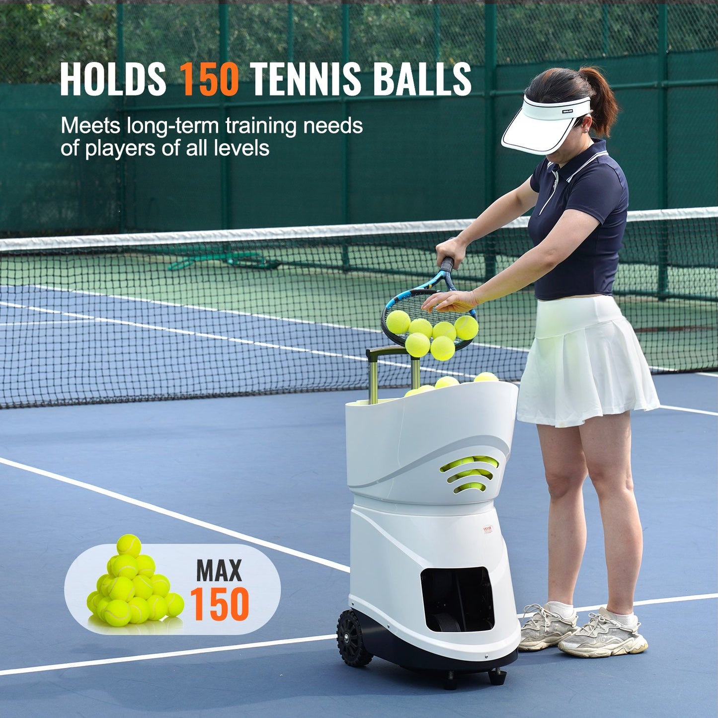 VEVOR Tennis Ball Machine Automatic Portable Ball Launcher Training Practice SV3