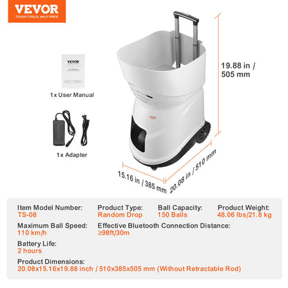 VEVOR Tennis Ball Machine Automatic Portable Ball Launcher Training Practice SV3
