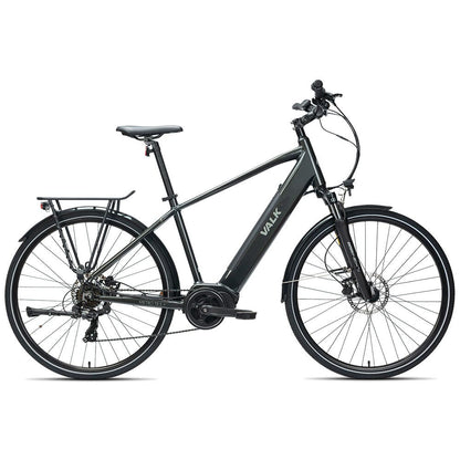 VALK Metro TR 5 + Electric Hybrid Bike, Gen II, Mid-Drive, Large, Dark Grey