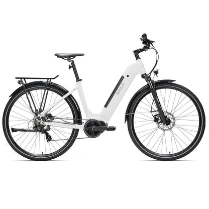 VALK Electric Bike Metro TR 5 + Hybrid Ebike Alloy Up to 85km w/ Battery 36V, Medium, White
