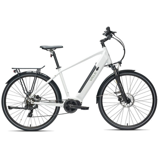 VALK Metro TR 5 + Electric Hybrid Bike, Gen II, Mid-Drive, Large, White