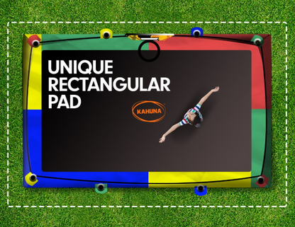 Kahuna 6ft X 9ft Outdoor Rectangular Rainbow Trampoline Safety Enclosure And Basketball Hoop Set