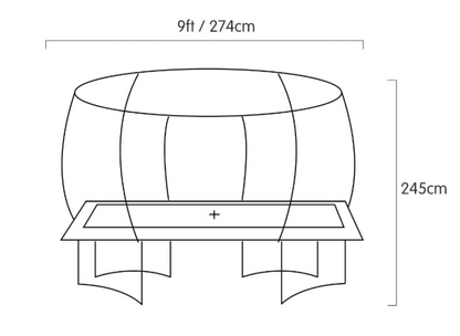 Kahuna 6ft X 9ft Outdoor Rectangular Rainbow Trampoline Safety Enclosure And Basketball Hoop Set